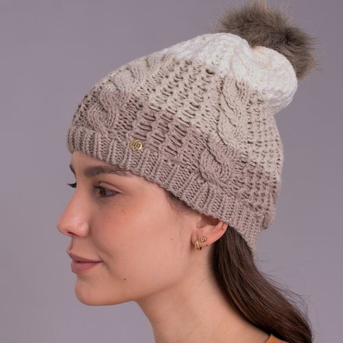 Gorro Feminino para o frio intenso forrado em lã com pompom forrado em lã Copenhague