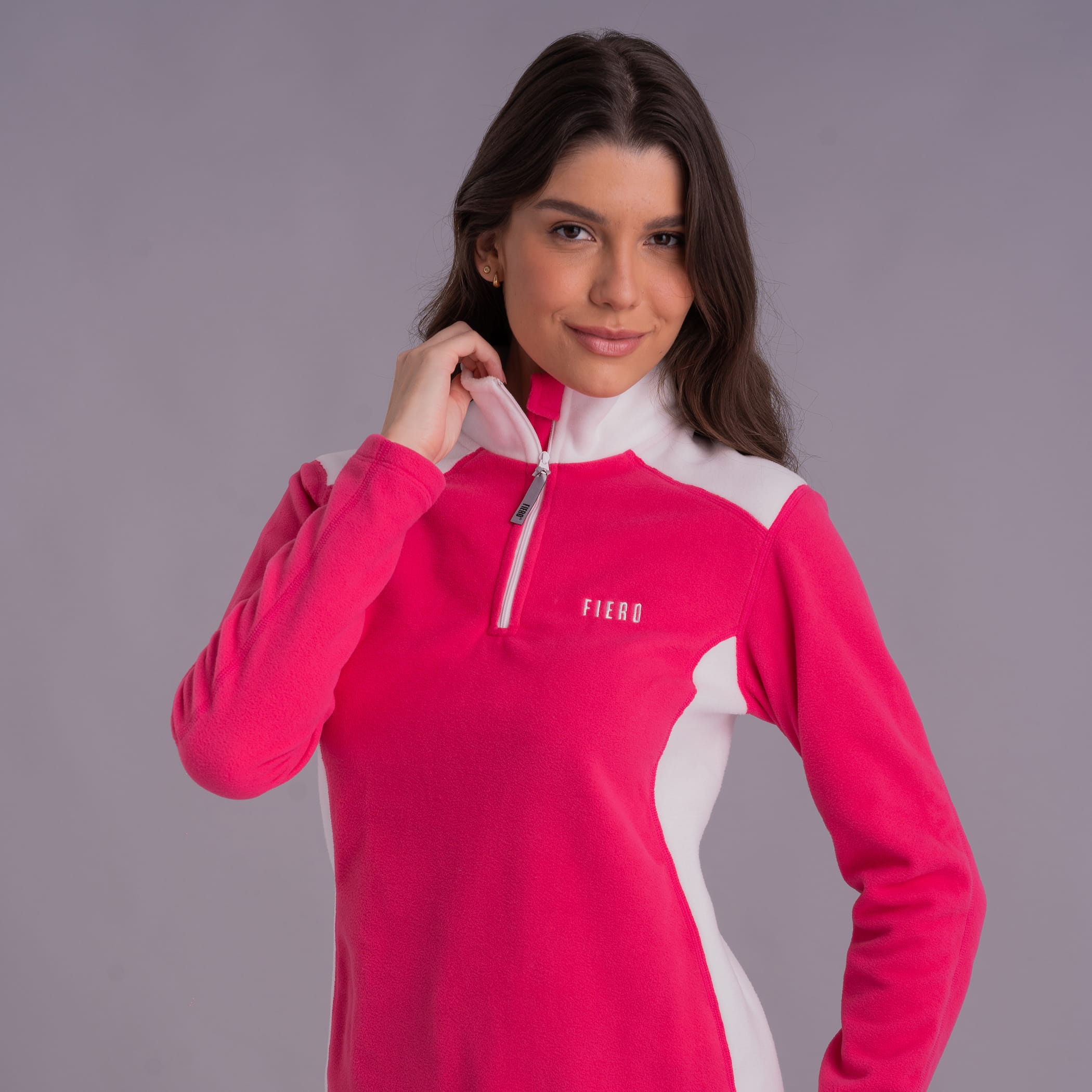 Fleece Térmico Feminino para neve e frio Meio Zíper Nuuk Original