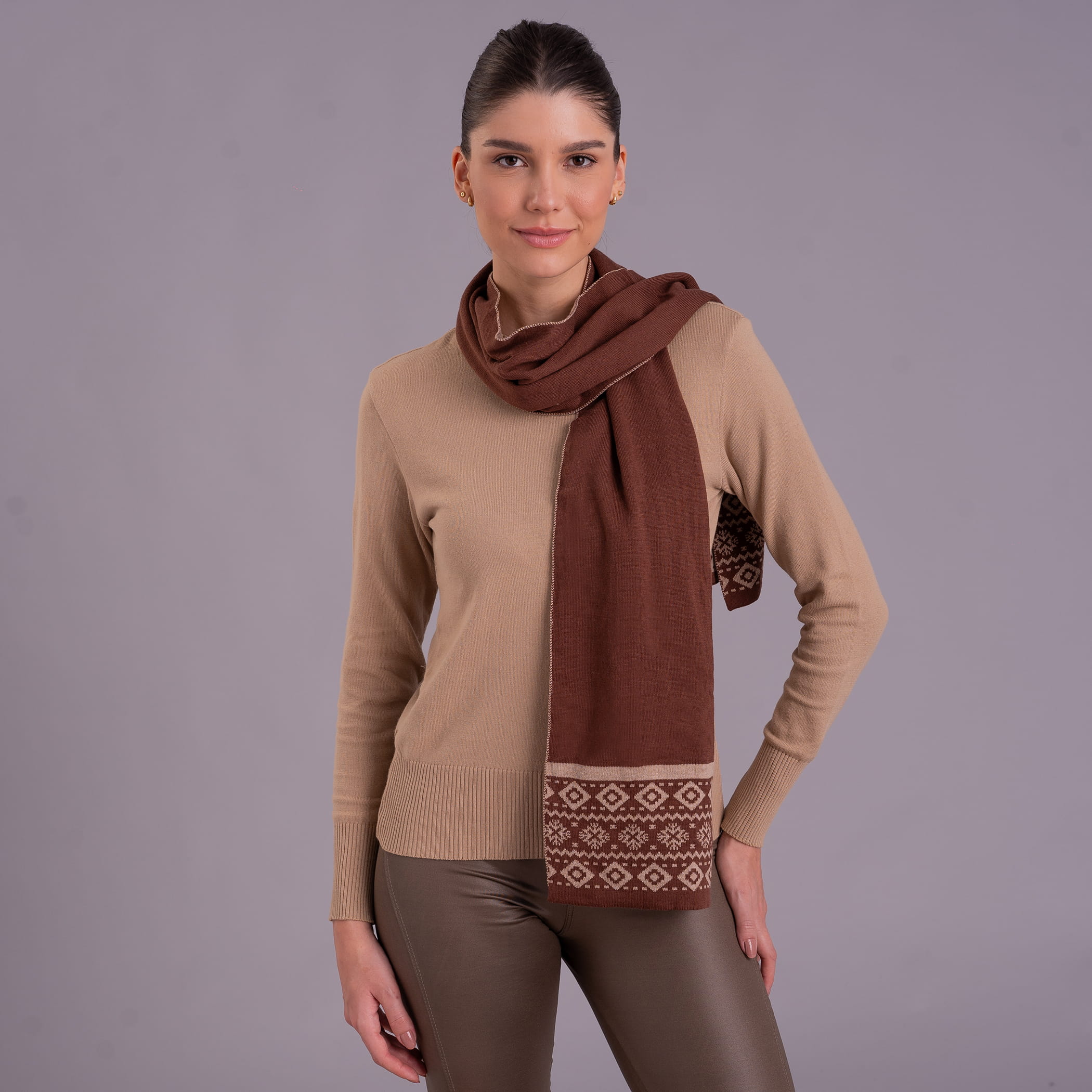 Cachecol de Tricô Polar Fox Inti - Coleção Andes