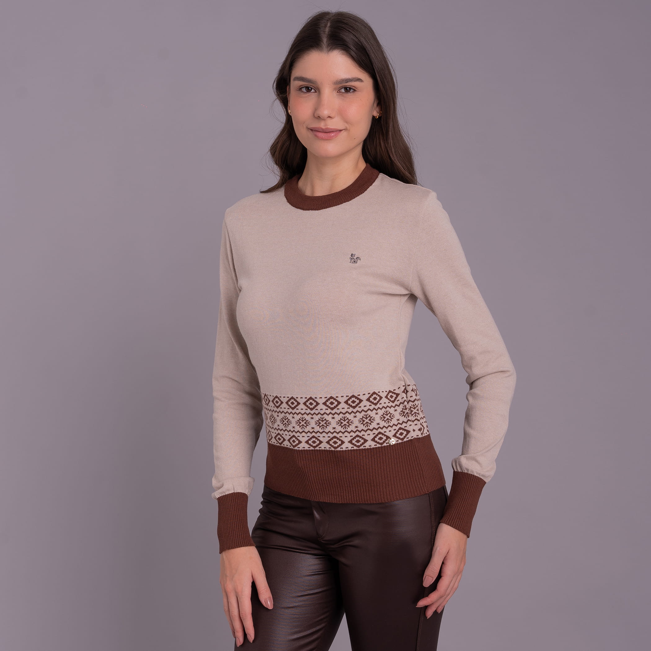 Suéter Feminino de Tricô Polar Fox Inti - Coleção Andes