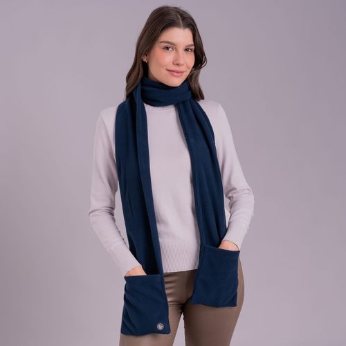 Cachecol Térmico com Bolsos Sense Fleece Azul Marinho