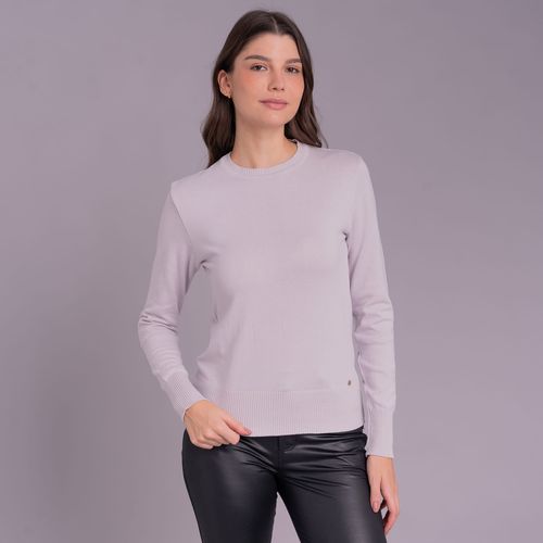 Suéter feminino em tricô gola redonda Veneza