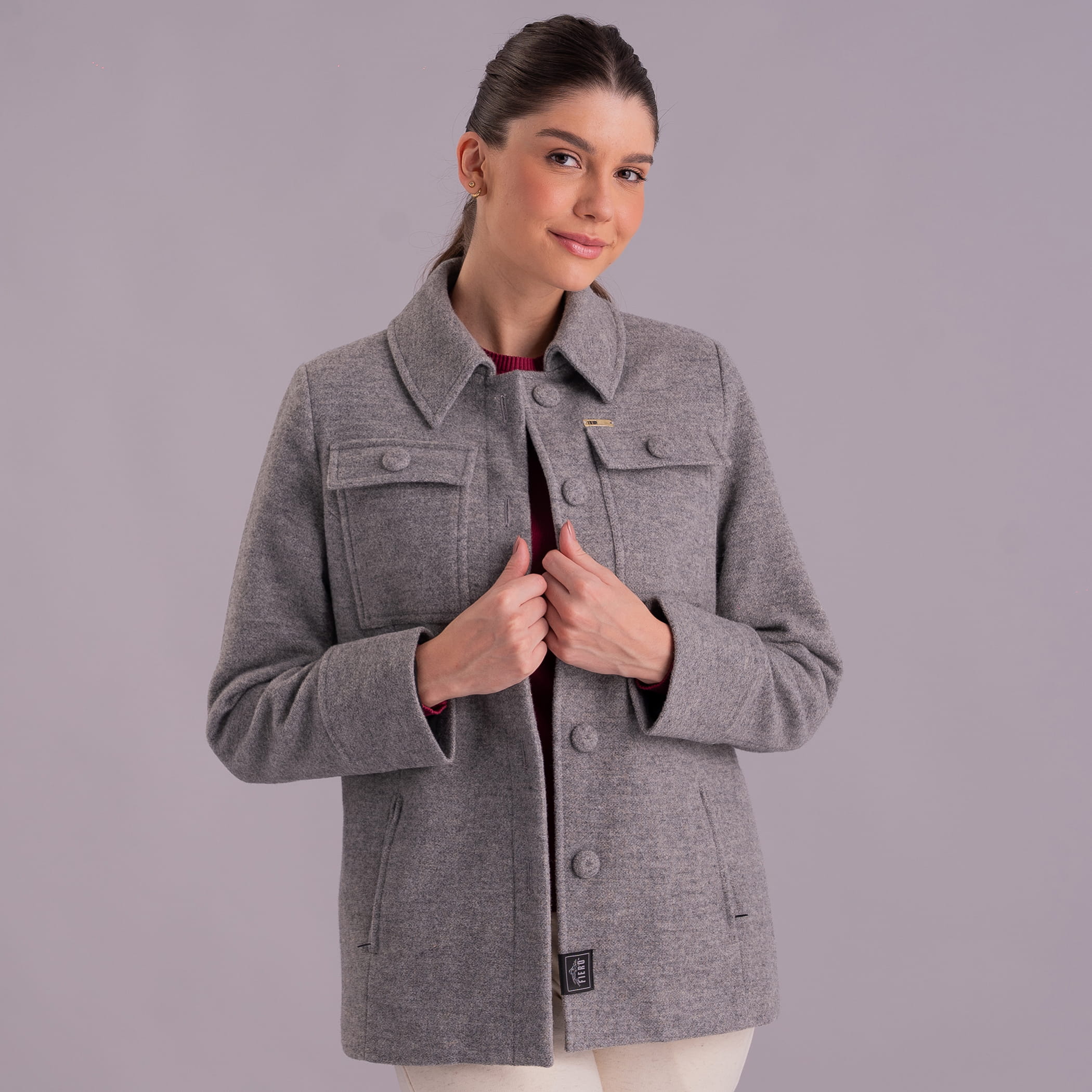 Casaco térmico feminino Cachi em lã premium