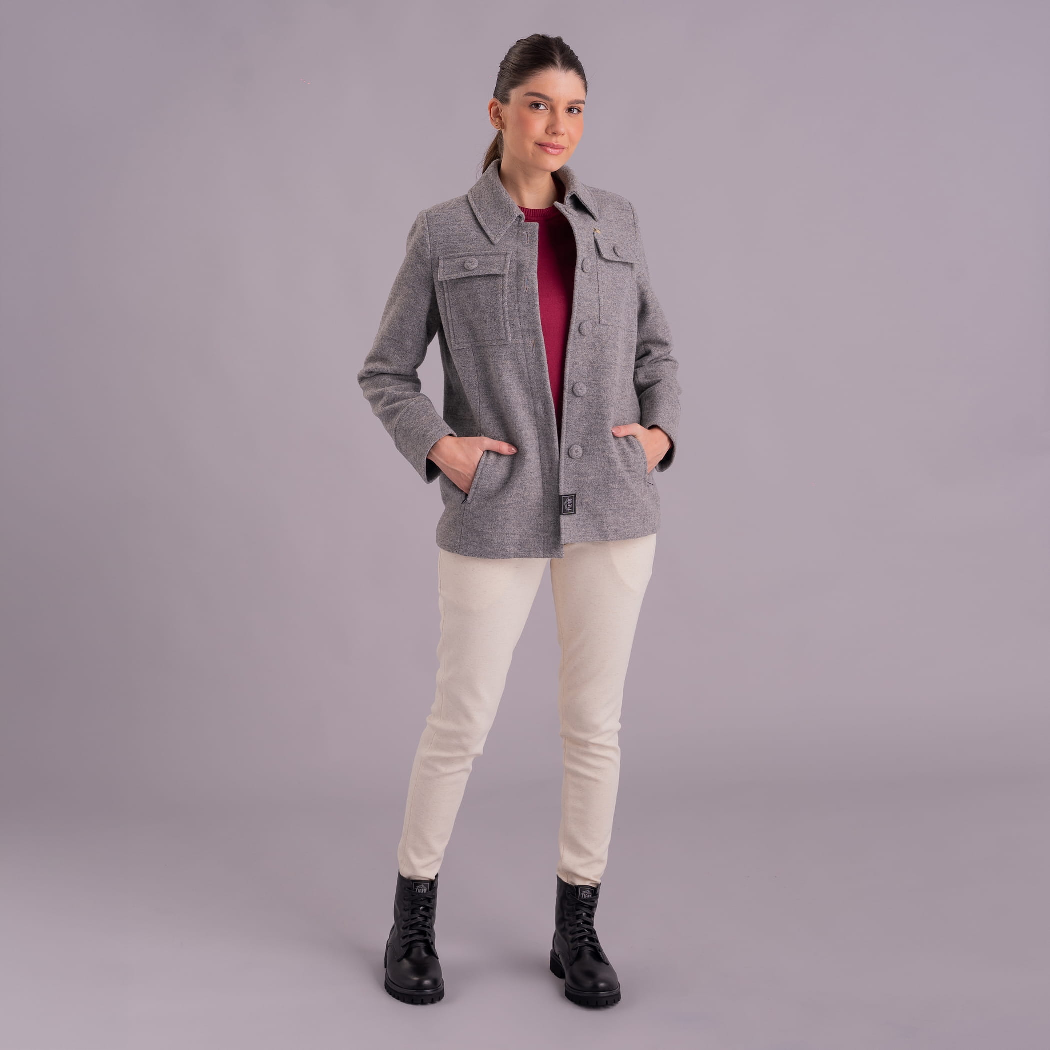 Casaco térmico feminino Cachi em lã premium