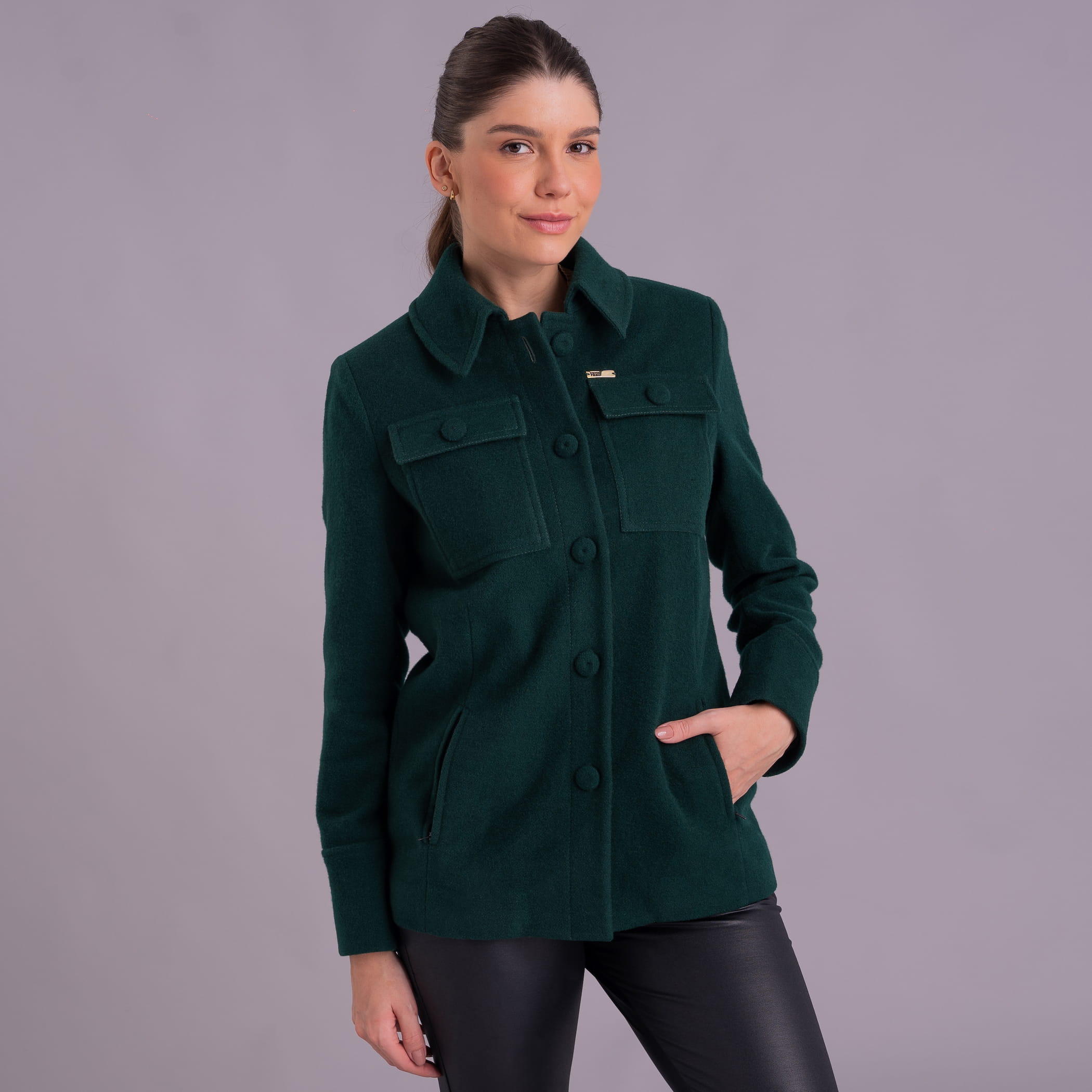 Casaco térmico feminino Cachi em lã premium