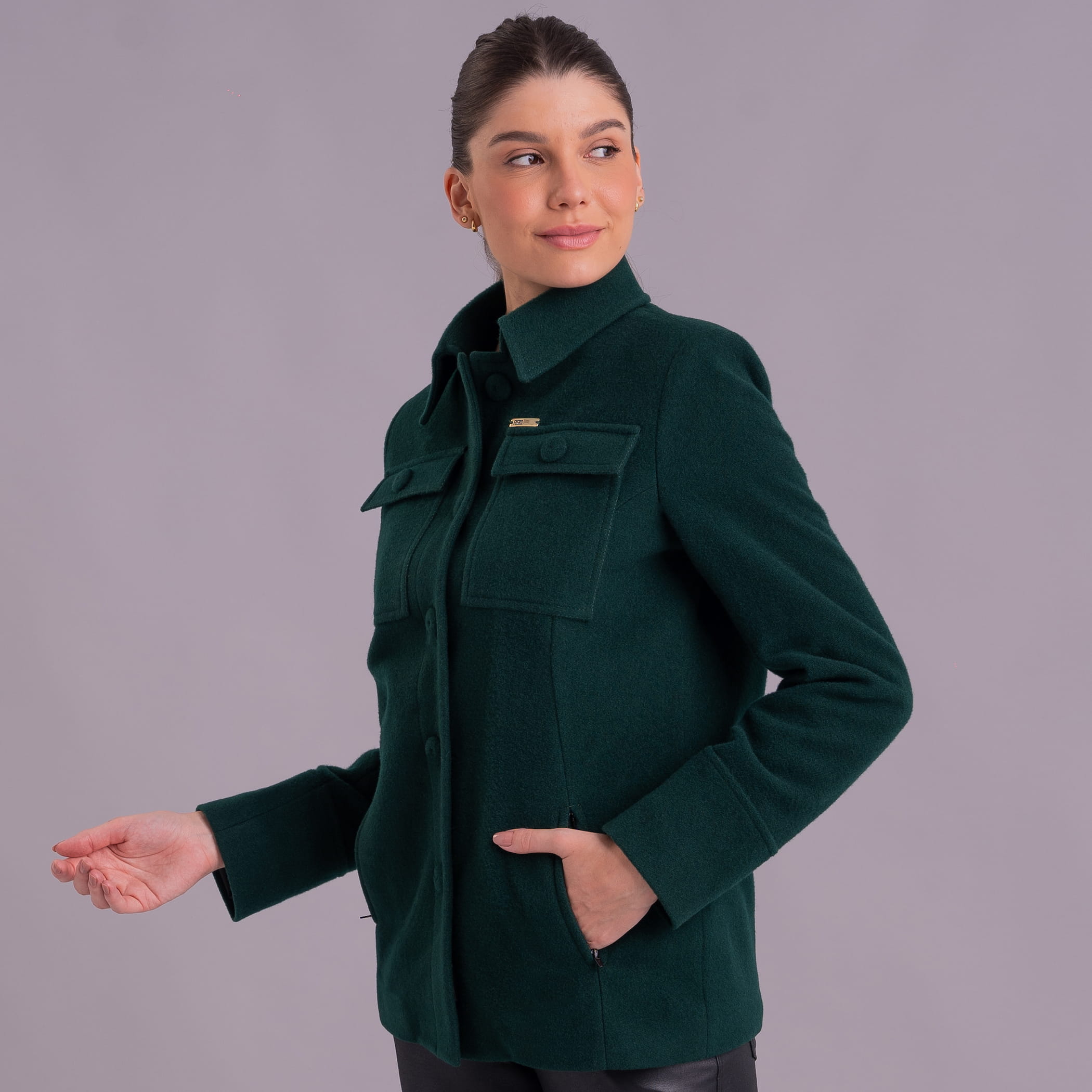 Casaco térmico feminino Cachi em lã premium