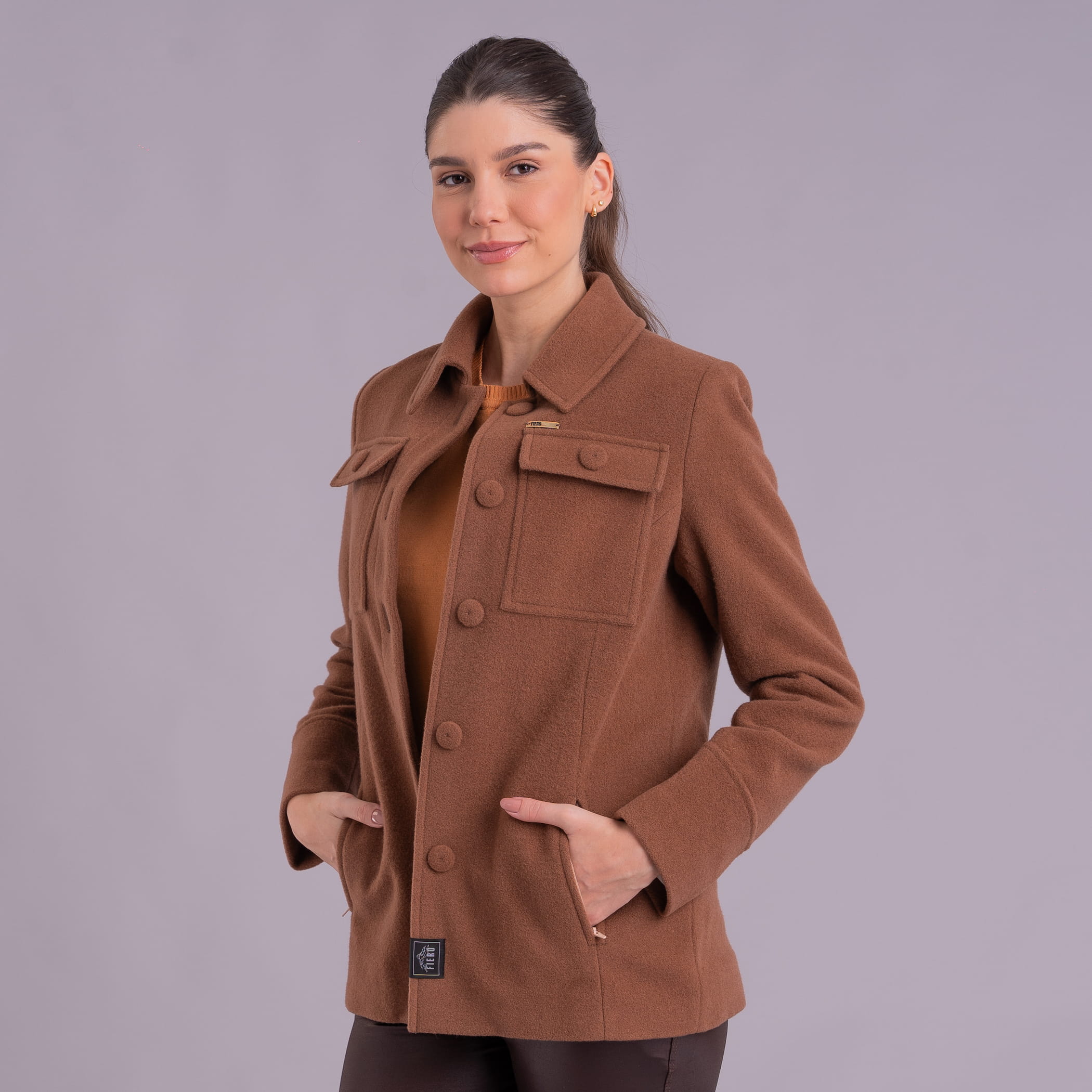 Casaco térmico feminino Cachi em lã premium