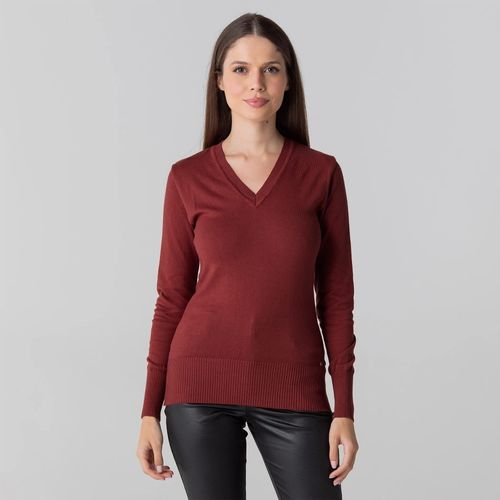 Suéter Feminino Tricô Premium Gola V Veneza