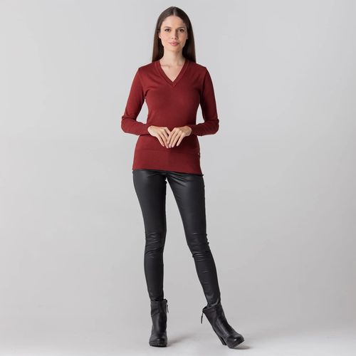 Suéter Feminino Tricô Premium Gola V Veneza