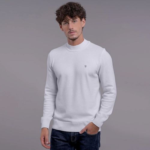 Suéter masculino Wengen gola alta em tricô