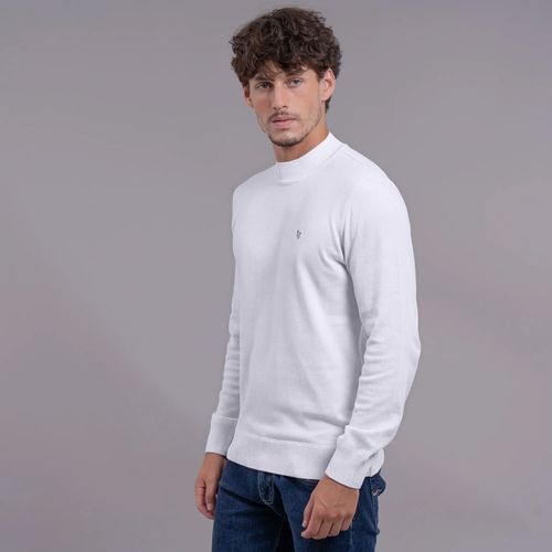 Suéter masculino Wengen gola alta em tricô