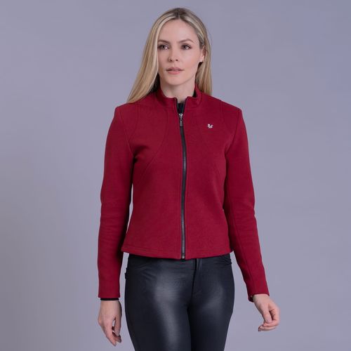 Casaco curto feminino Travel Fit de malha algodão premium