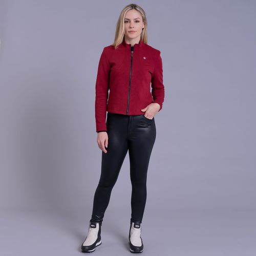 Casaco curto feminino Travel Fit de malha algodão premium