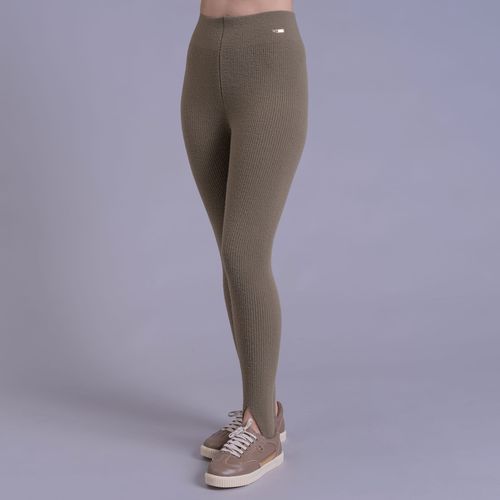 Calça fuseau legging com pezinho de tricô canelado After Ski