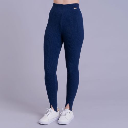Calça fuseau legging com pezinho de tricô canelado After Ski