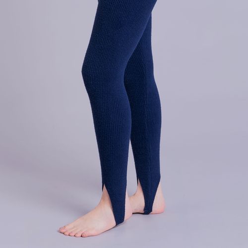 Calça fuseau legging com pezinho de tricô canelado After Ski