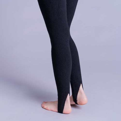 Calça fuseau legging com pezinho de tricô canelado After Ski