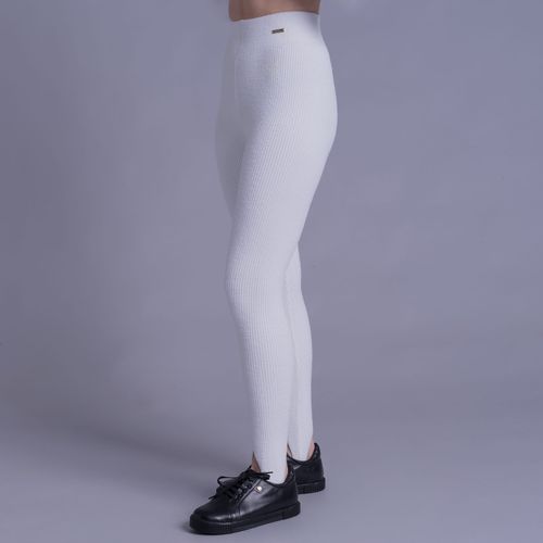 Calça fuseau legging com pezinho de tricô canelado After Ski
