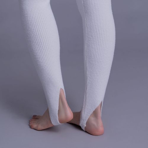 Calça fuseau legging com pezinho de tricô canelado After Ski