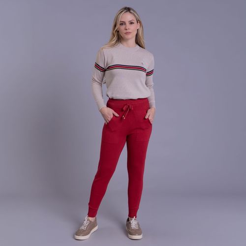 Suéter feminino em tricô com faixas horizontais Alberg