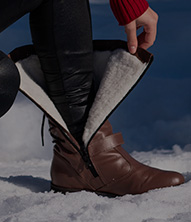 Botas forradas em lã